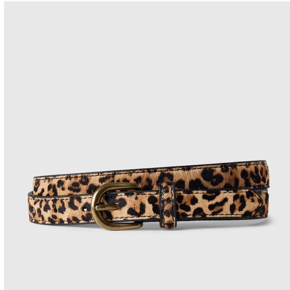 GAP Leopard Print Belt with Gold Buckle